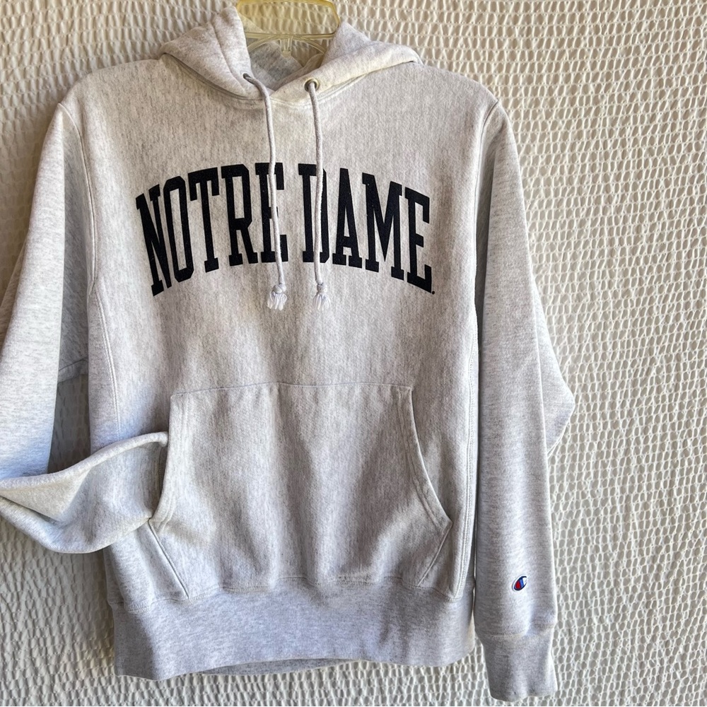 Vintage NOTRE DAME Champion Reverse Weave Athletic Sweatshirt Hoodie S USA 90s